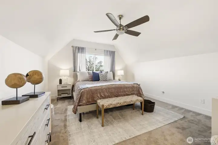 Upper Level Primary Suite -with Vaulted Ceiling