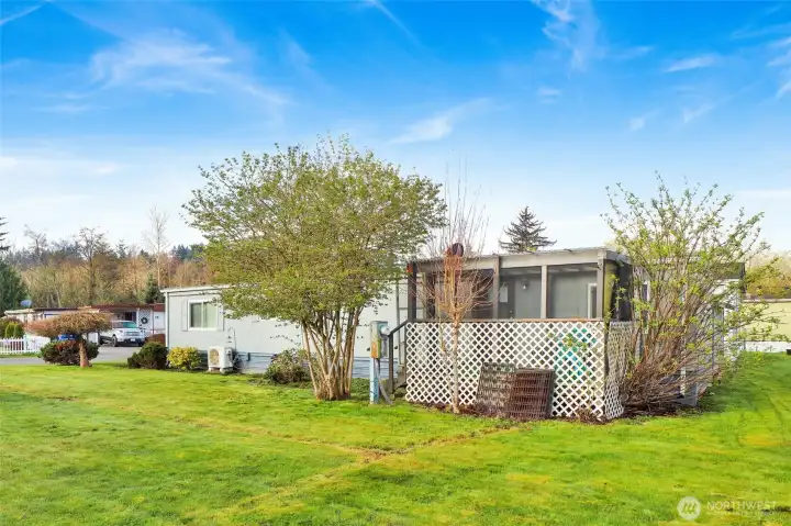 There is a large yard between you and the neighbor to the east.