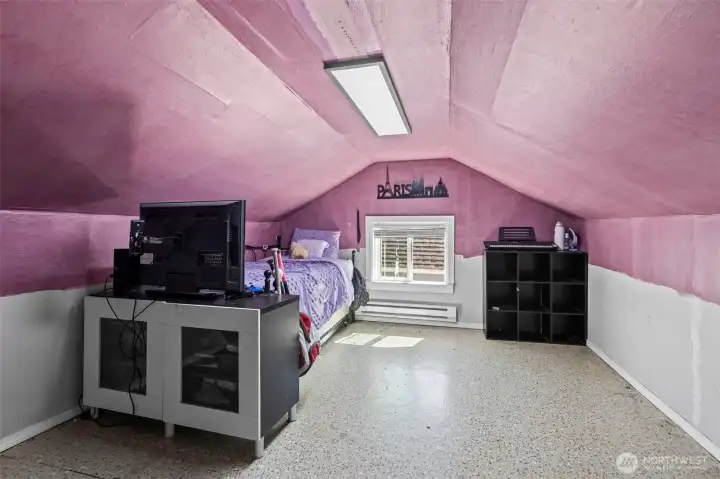 Bedroom number three mirrors bedroom number  two but is finished in drywall.