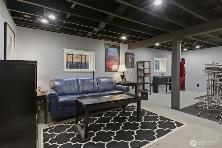 Basement level offers amazing amount of open space and additional storage.