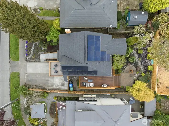 You own solar panels, produce your own energy and cut down the cost of electricity.