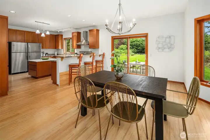 Dining room adjacent to chef's kitchen.
