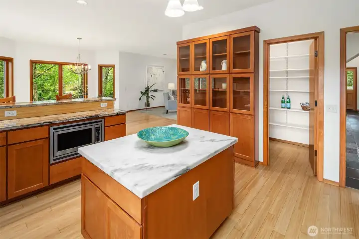 Custom-built china cabinets.