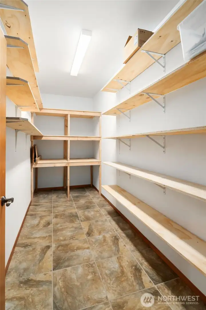 Enormous storage space on lower level.