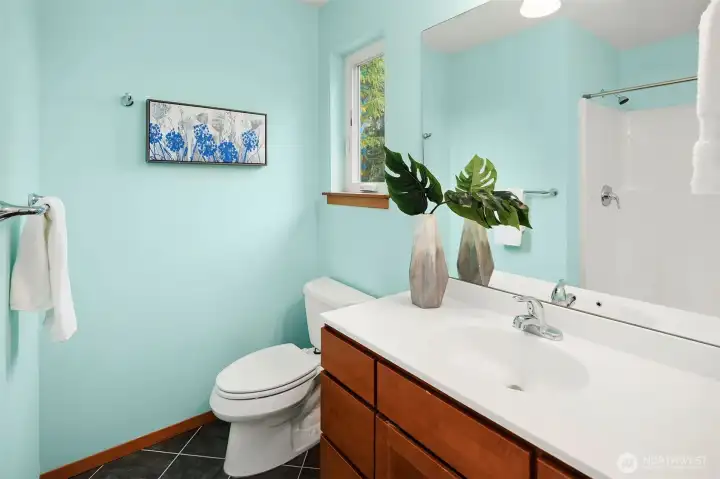 Bedroom 1 ensuite bath.