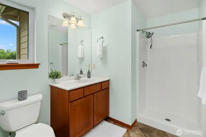 Bedroom 2 ensuite bath.