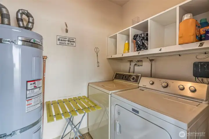 On-site laundry amenities! Well-maintained communal laundry area offering added convenience for residents