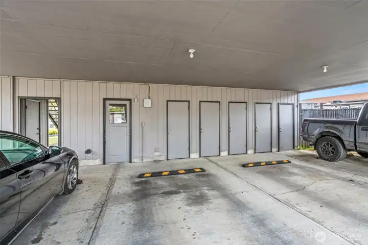 Excellent storage solutions! Each unit includes an individual, spacious exterior storage closet for extra gear and seasonal items