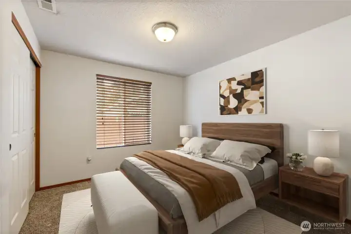 Virtually staged bedroom Virtually staged bedroom