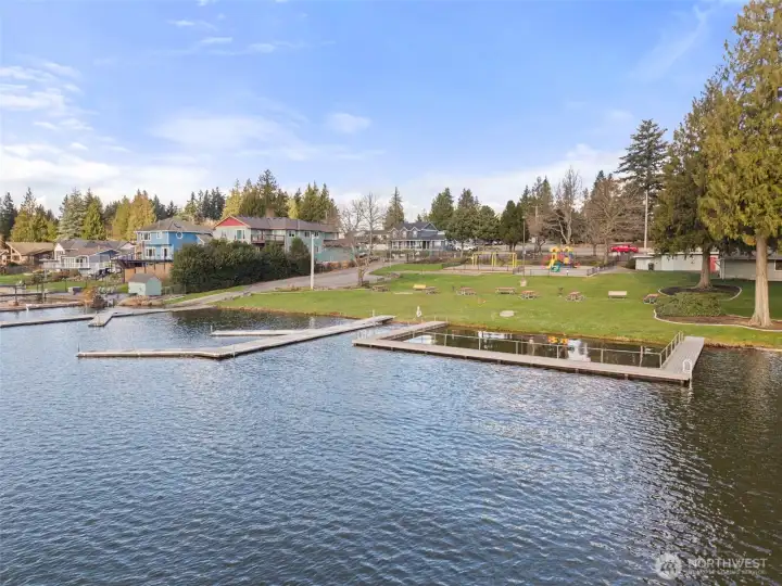 Enjoy the private community waterfront just steps from your new home!