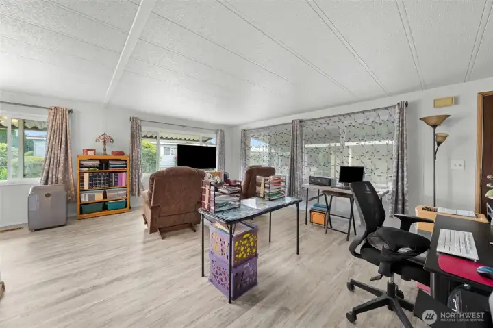 Large living area with windows all around! Large living area with windows all around!