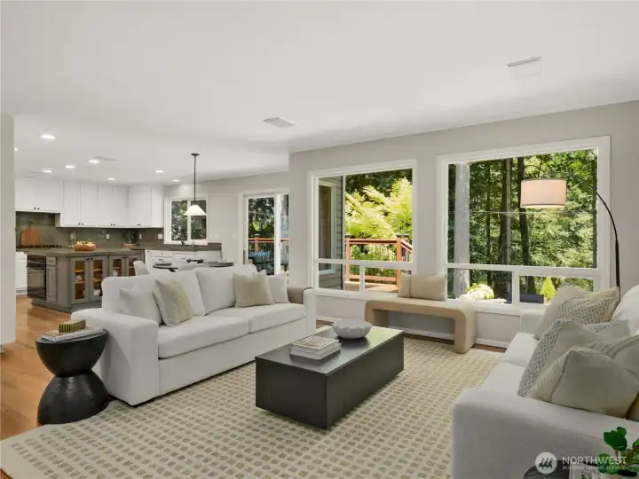 The heart of the home, this light-filled great room is designed for both everyday comfort and effortless entertaining. The heart of the home, this light-filled great room is designed for both everyday comfort and effortless entertaining.