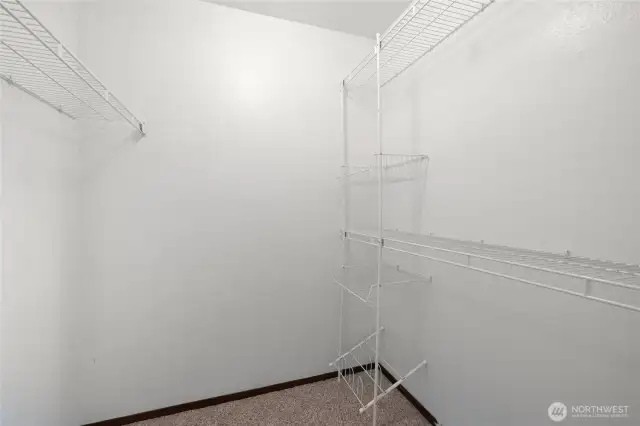 Roomy walk-in closet