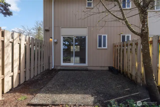 Your private patio off the kitchen