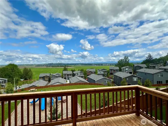 Actual View from the deck! The clouds are covering Mt. Baker