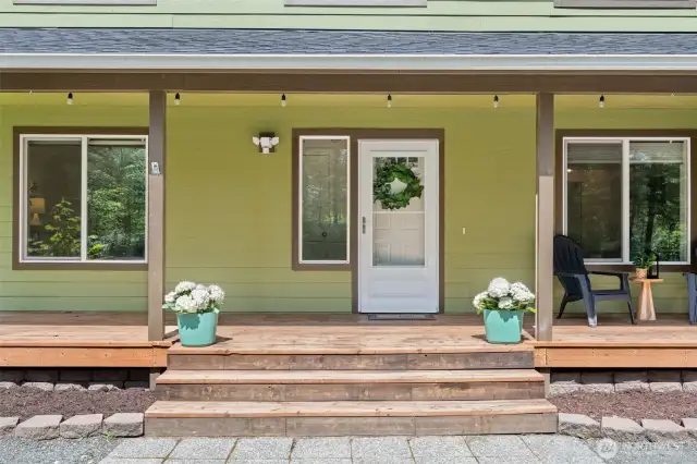 Entryway and covered front deck