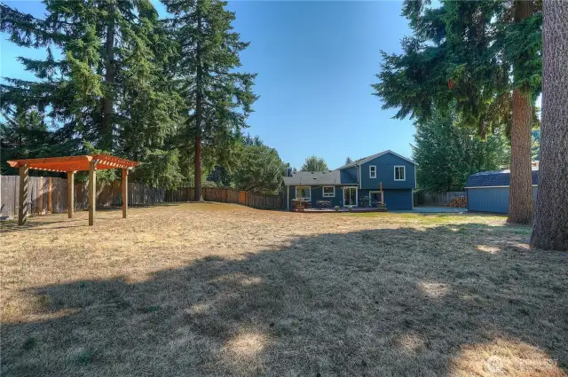 You could create a lovely sitting/garden area in this pergola!
