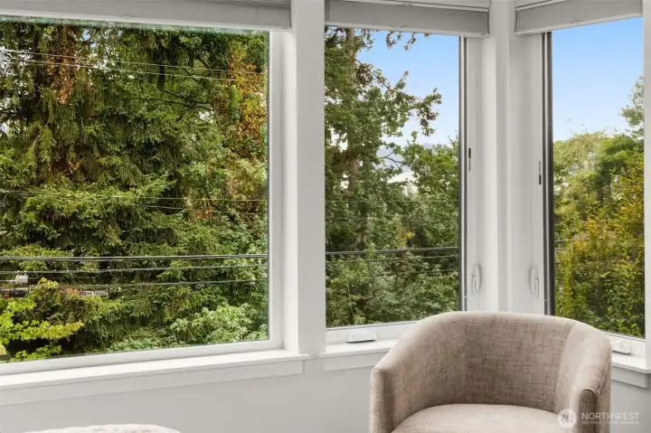 SW corner offers a peekaboo view of the Lake!