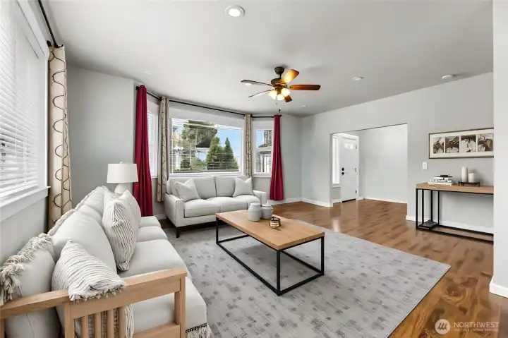 Virtually staged living room