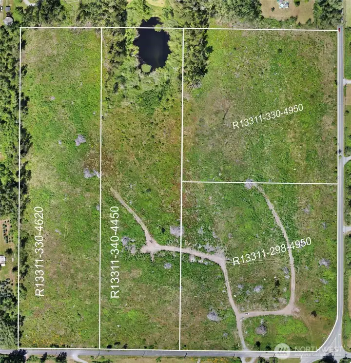This Listing is for the +/- 10 acre parcel at the left of the image with ID R13311-330-4620.