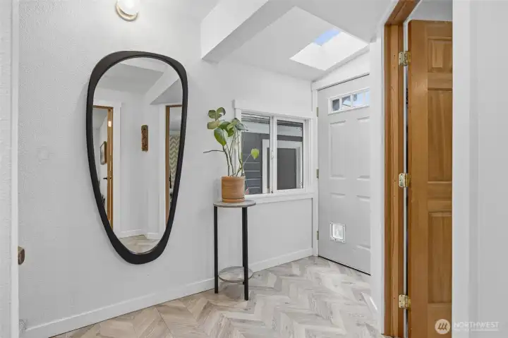 Light and bright as you step inside.