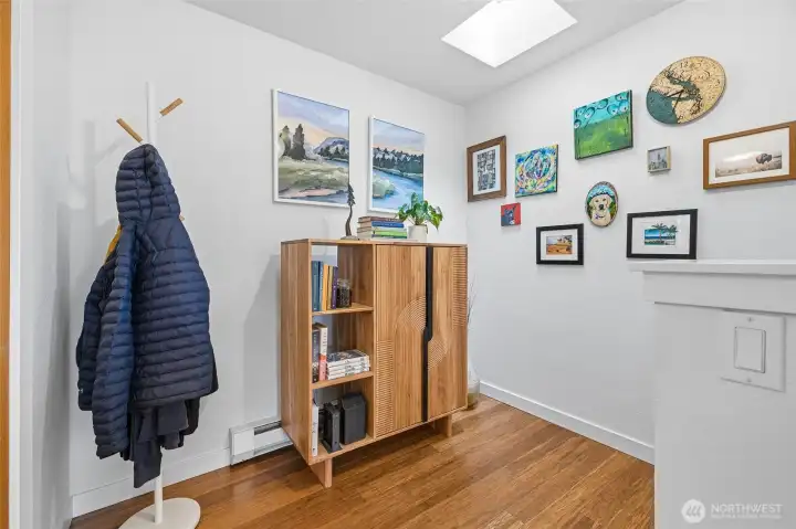 Skylights make the home feel very open and bright