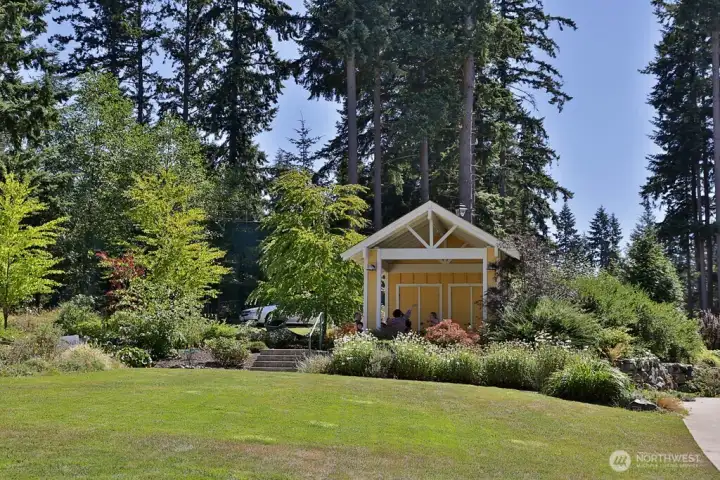 The HOA dues of $150/month cover community area maintenance, including the outdoor pavilion for social gatherings.