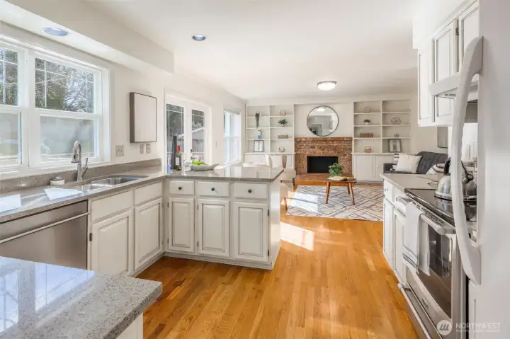 Functional kitchen with classic craftsman design and ample workspace.
