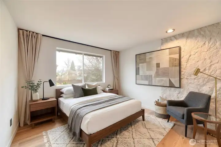 Third upstairs bedroom (virtually staged).