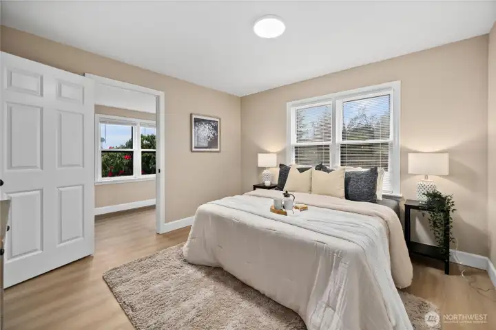 Master bedroom with large ADA accessible doorway