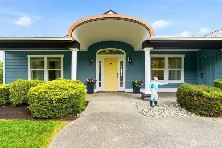 Captivating French copper cupola roofed entry Captivating French copper cupola roofed entry