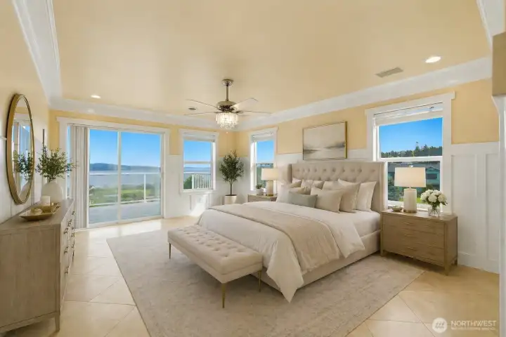 VIRTUALLY STAGED Primary bedroom, main floor