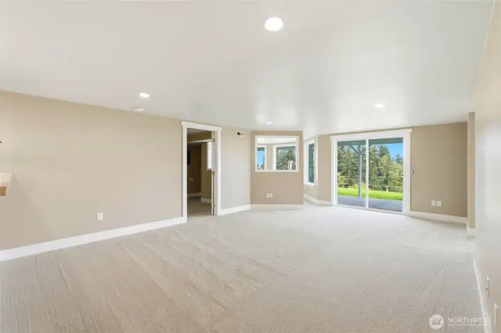 Open concept secondary living with views to be appreciated from the private patio