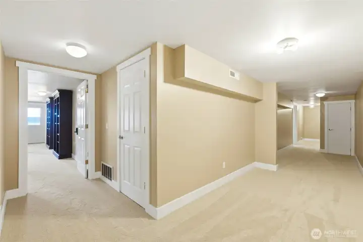 private entrance to studio / entertainment room. Second laundry hook ups available.