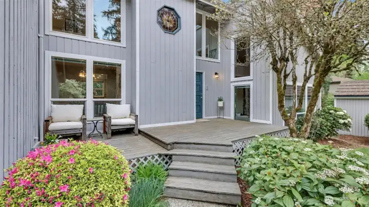 A large porch welcomes you into this home.