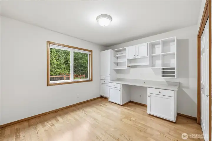 Third bedroom downstairs doubled as a second office with built-ins. Easily converted back to just a bedroom.