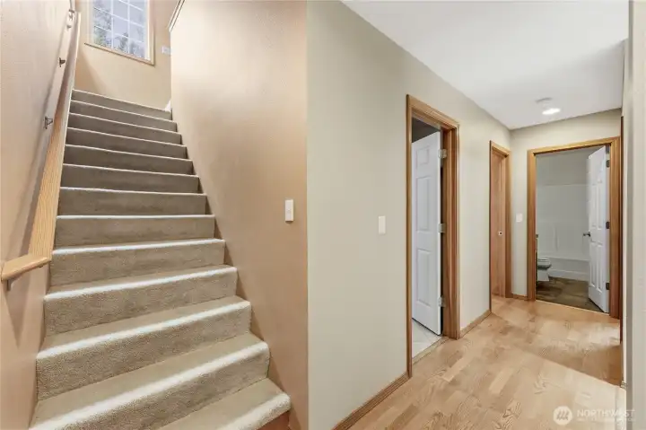 Stairway leading to the great room