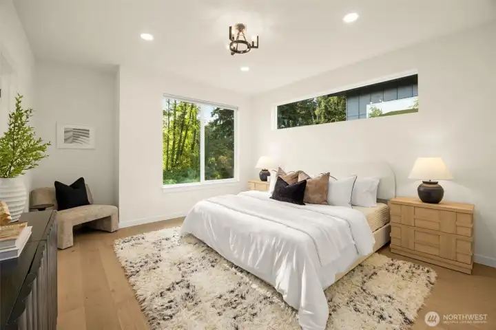Retreat upstairs to a relaxing primary suite.