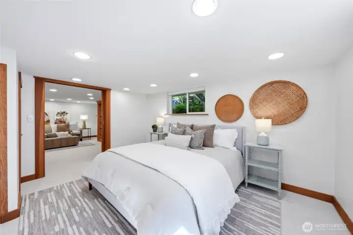 4th bedroom is spacious and can open up to the additional room in the basement.