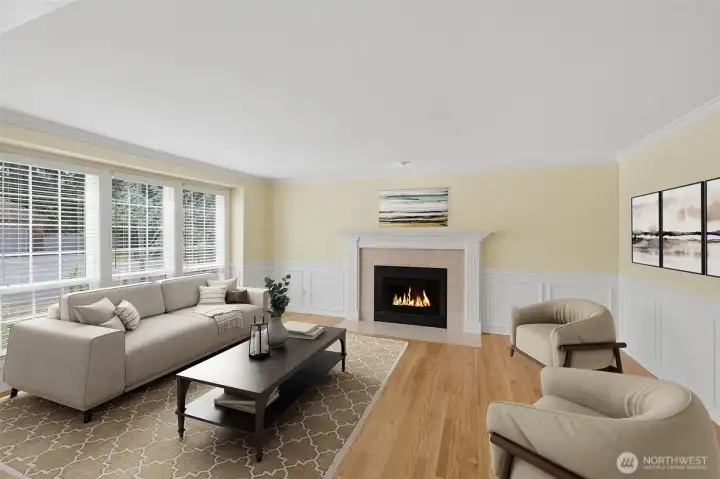 Formal living room just off of entrance. Virtually staged
