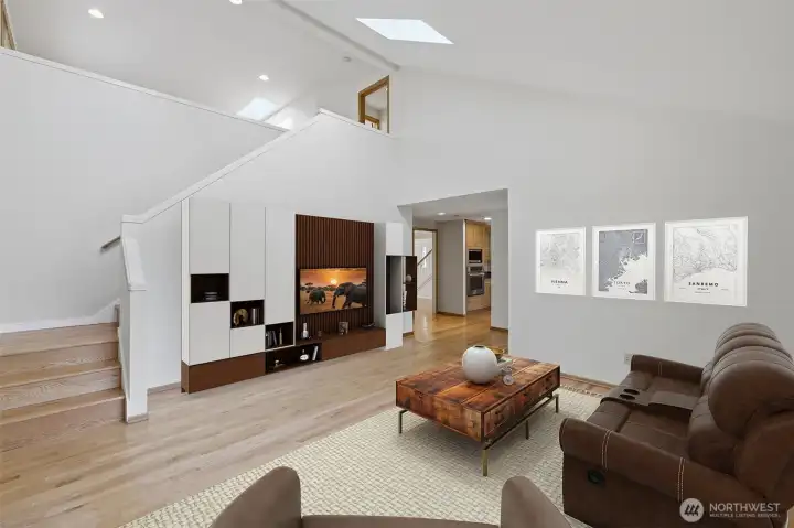 main floor family room. virtually staged