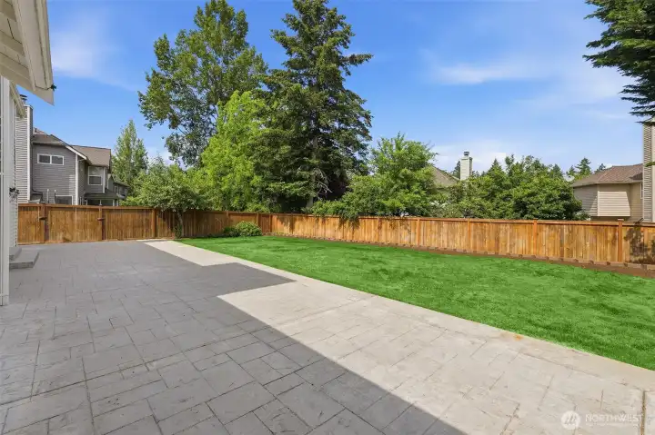 Backyard patio is massive!