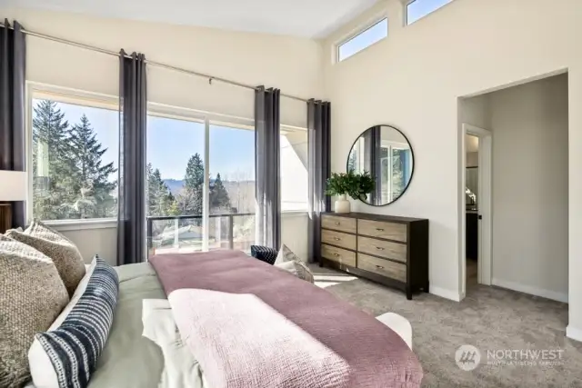 Spacious Owner's Bedroom extends to covered deck