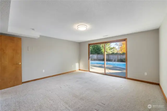 Access to pool from lower level bedroom