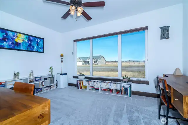 Extra large office space or bonus room facing east.
