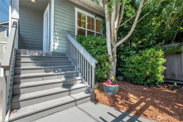 Stairs to the entry.