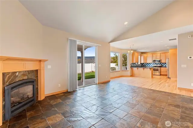 Lots of space in the family/dining/kitchen.