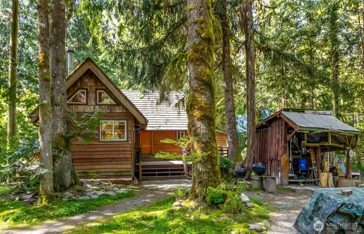 One of several storage areas located in the backyard