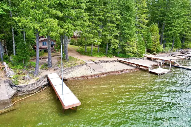 Another view of docks, rare private boat launch.
