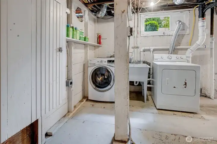 Laundry and storage currently in the basement